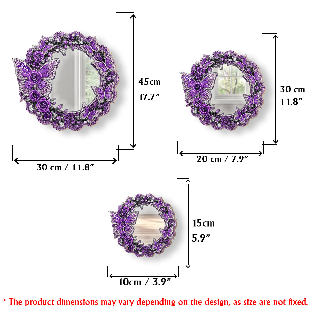 Magnifiques papillons - Miroir mural papillon personnalisé