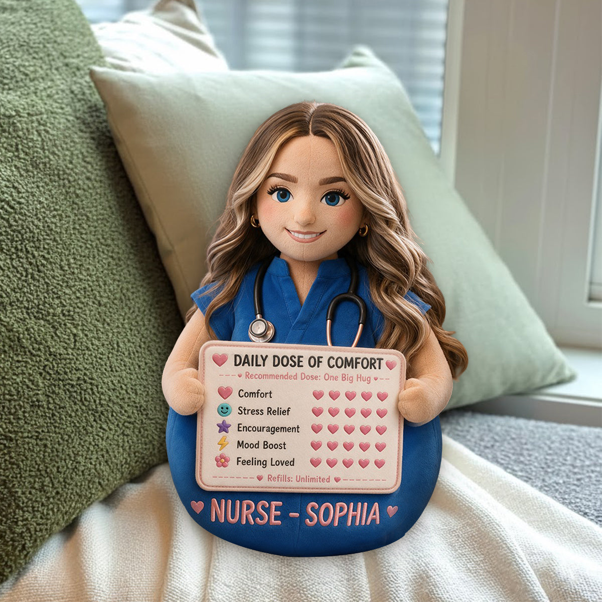 Dose Quotidienne de Confort - Coussin Personnalisé en Fourrure Synthétique