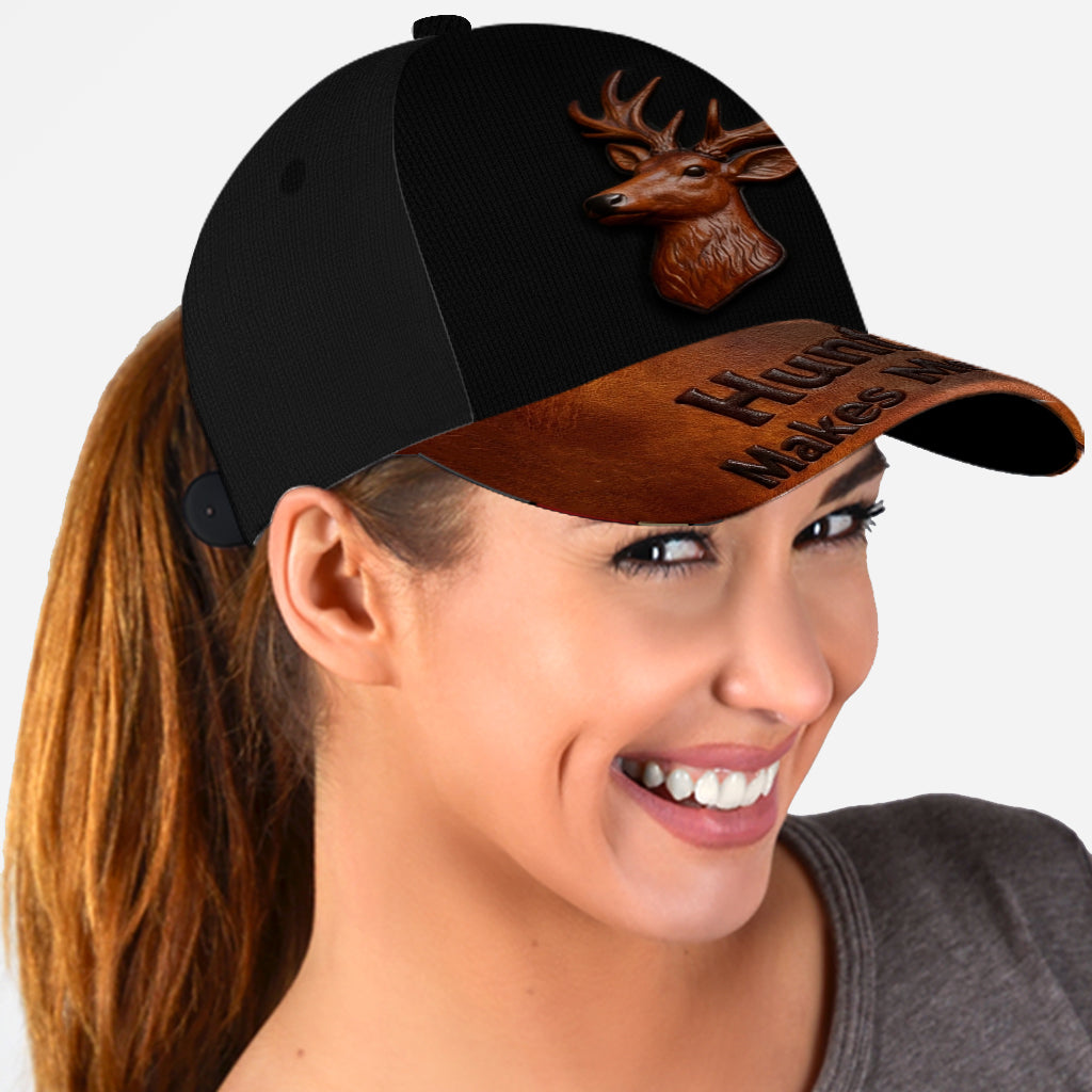 Hunting Makes Me Happy - Personalized Hunting Classic Cap