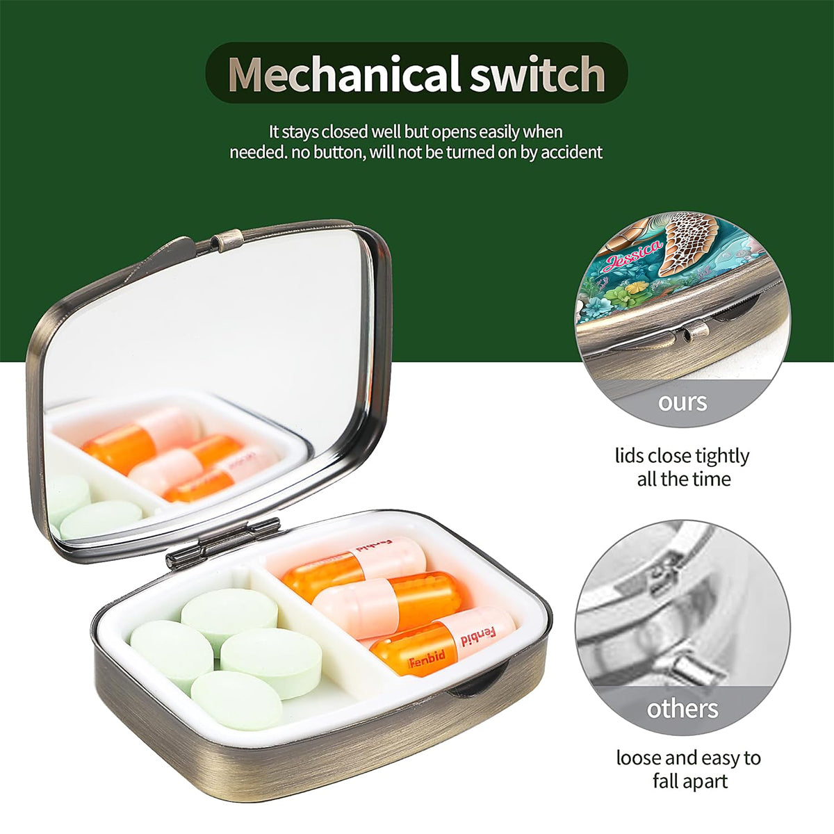 Turtle Lover - Personalized Turtle Pill Organizer