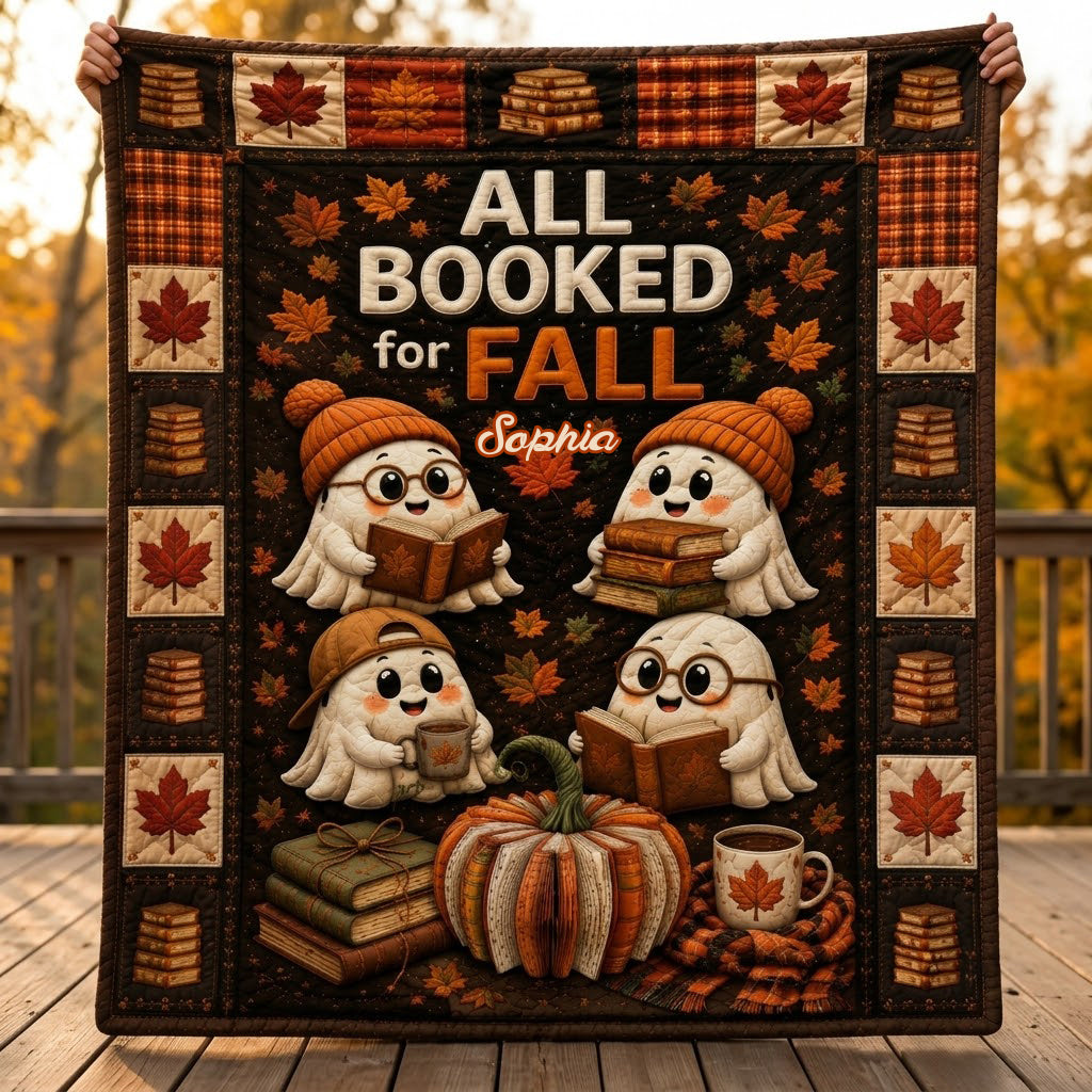 All Booked for Fall, Bookworm Gift - Personalized Book Blanket