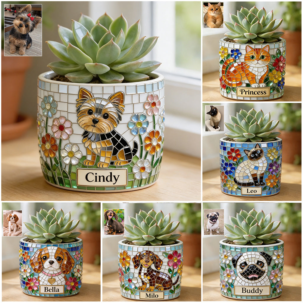 Photo Personnalisée - Pot de Plante en Céramique pour Chien