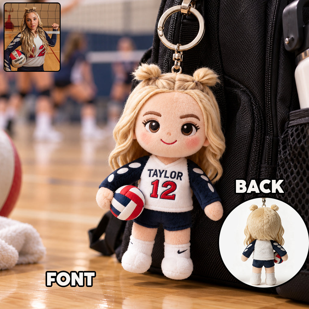 Any Sport - Basketball, Volleyball, Football,... - Personalized Volleyball Plush Keychain
