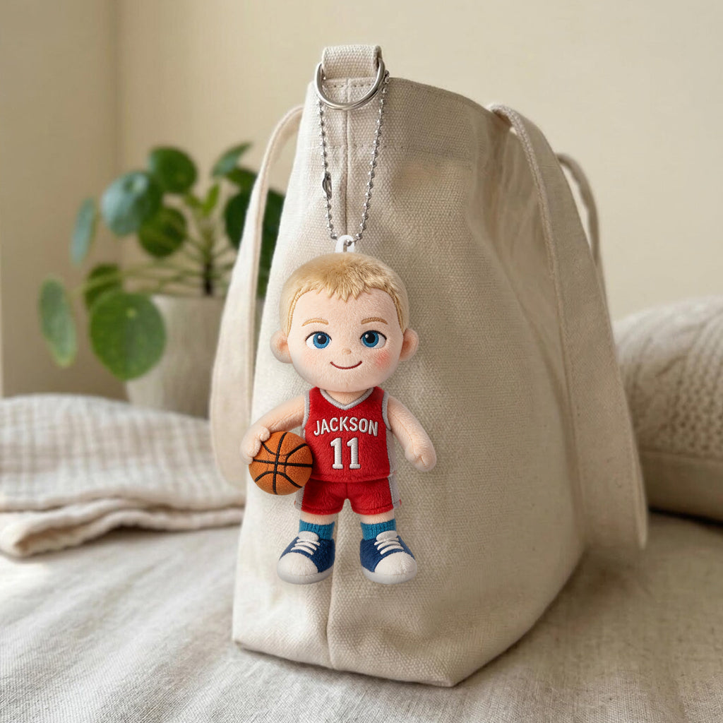 Any Sport - Basketball, Volleyball, Football,... - Personalized Volleyball Plush Keychain