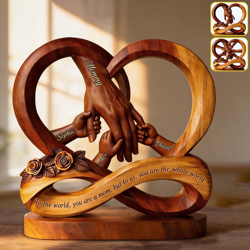 Vous êtes le monde pour nous - Plaque en bois personnalisée en forme sur mesure