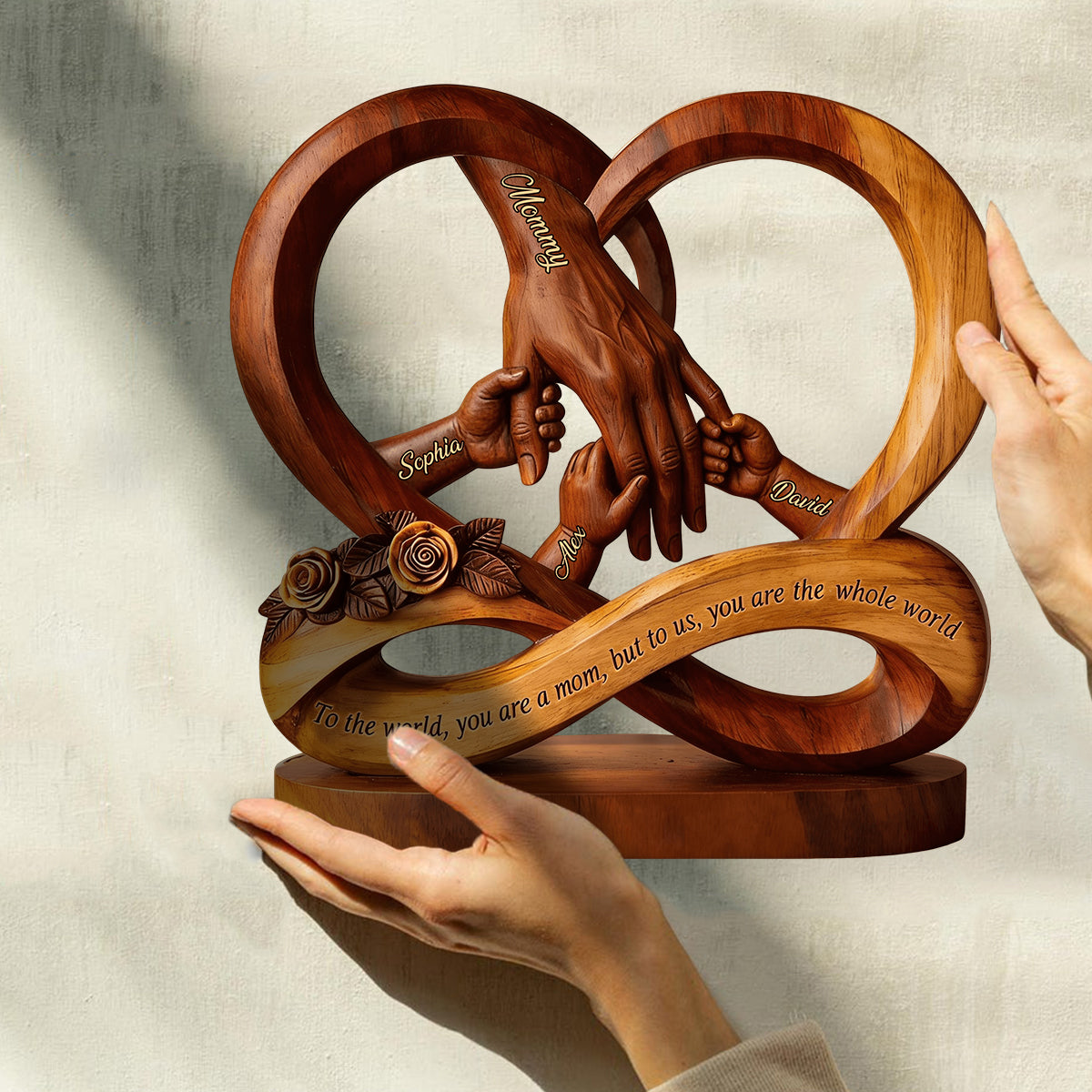 Vous êtes le monde pour nous - Plaque en bois personnalisée en forme sur mesure