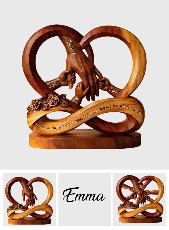 Vous êtes le monde pour nous - Plaque en bois personnalisée en forme sur mesure