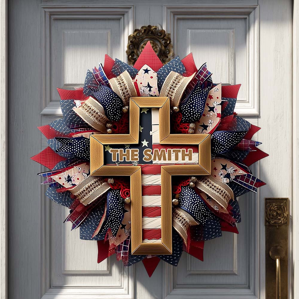 Que Dieu bénisse l'Américain - Panneau en bois chrétien personnalisé et sur mesure