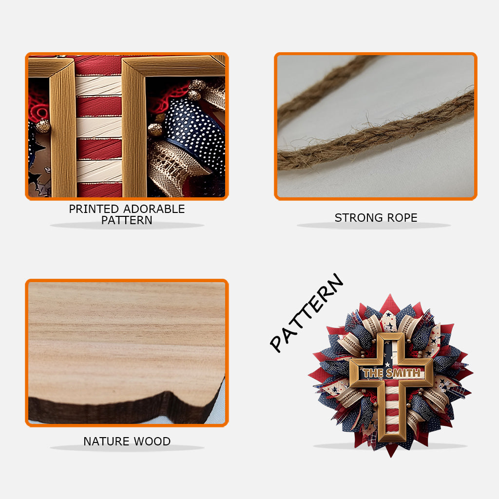 Que Dieu bénisse l'Américain - Panneau en bois chrétien personnalisé et sur mesure