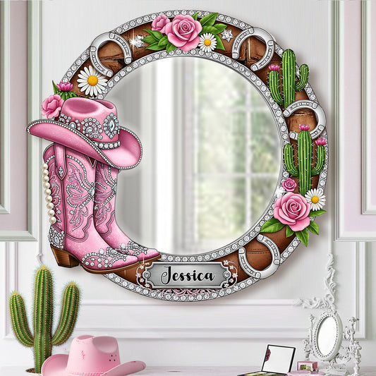 Bottes de cowgirl - Miroir mural personnalisé pour cowgirl