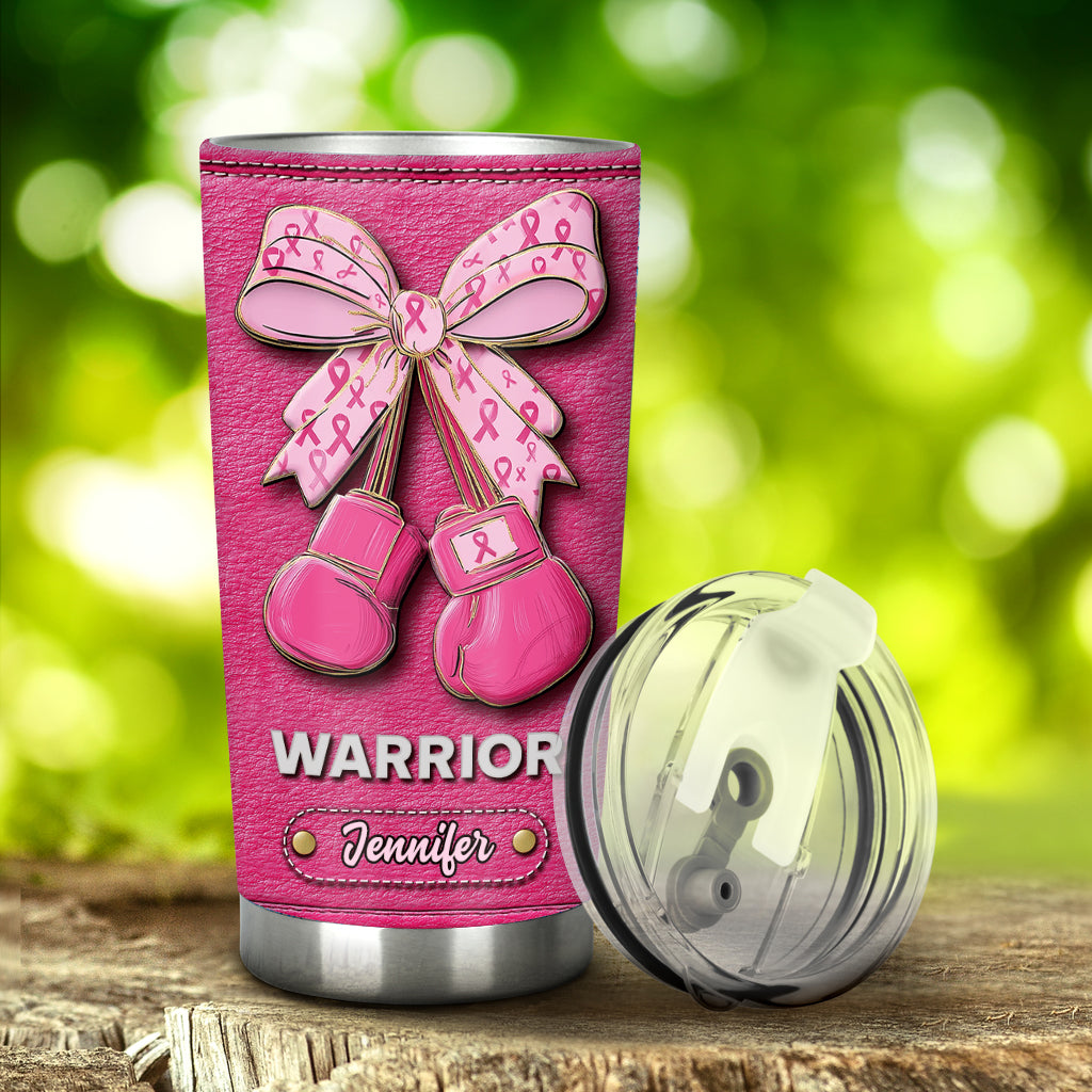Warrior - Personalized Breast Cancer Awareness Tumbler