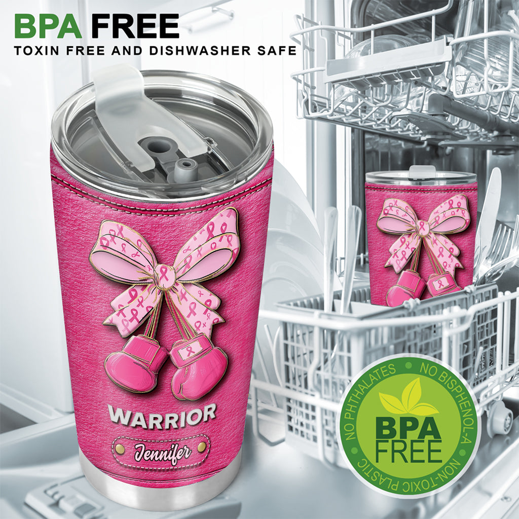 Warrior - Personalized Breast Cancer Awareness Tumbler