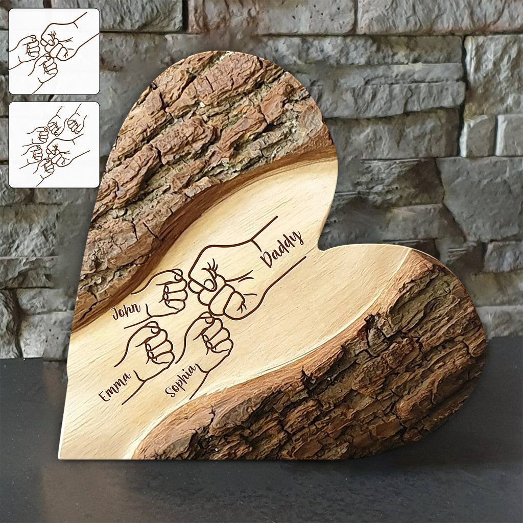 Meilleur papa du monde - Plaque acrylique personnalisée « Papa » en forme de papa