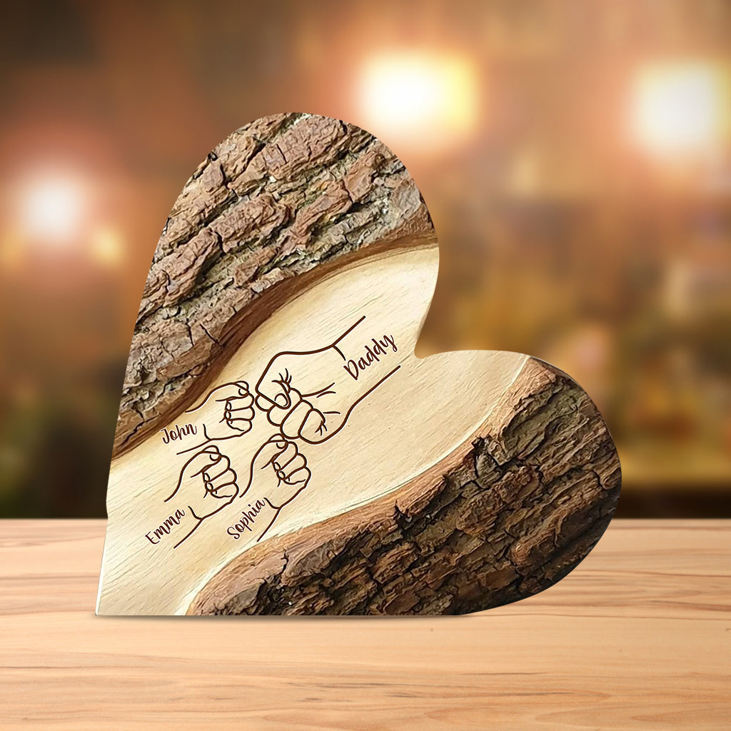 Meilleur papa du monde - Plaque acrylique personnalisée « Papa » en forme de papa