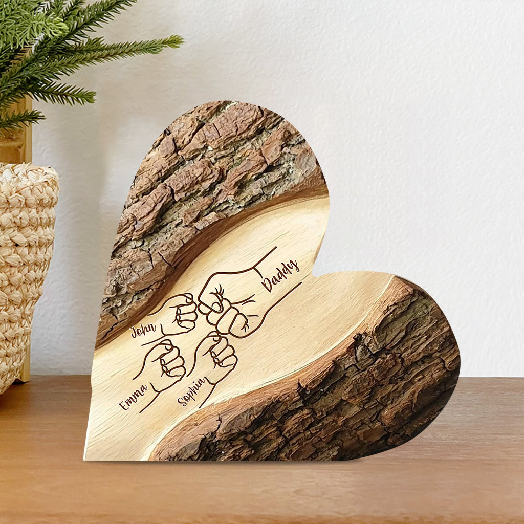 Meilleur papa du monde - Plaque acrylique personnalisée « Papa » en forme de papa