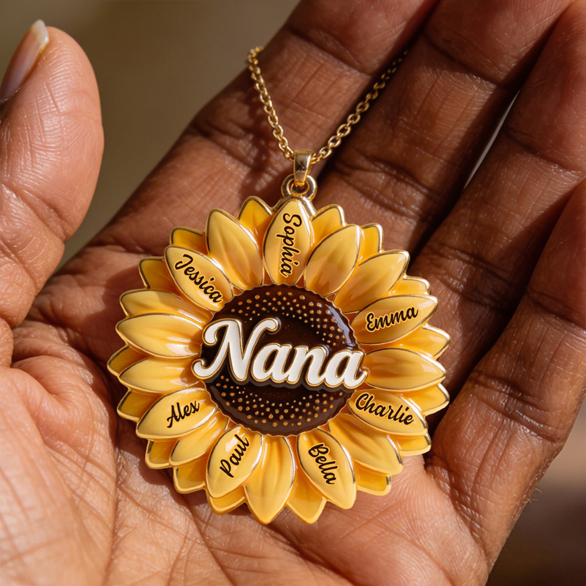 Perfect Gift For Grandmas - Personalized Grandma Shaped Metal Pendant Necklace