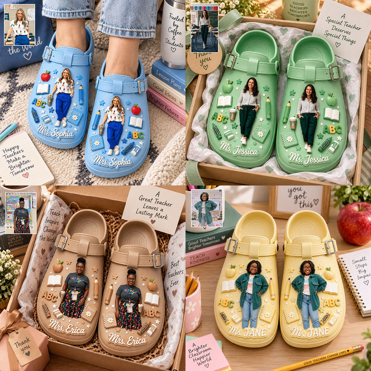 Best Teacher Ever - Personalized Teacher Clogs With Arch Support