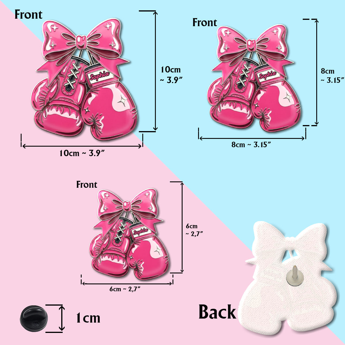 Fight Hope Love - Personalized Breast Cancer Awareness Pin