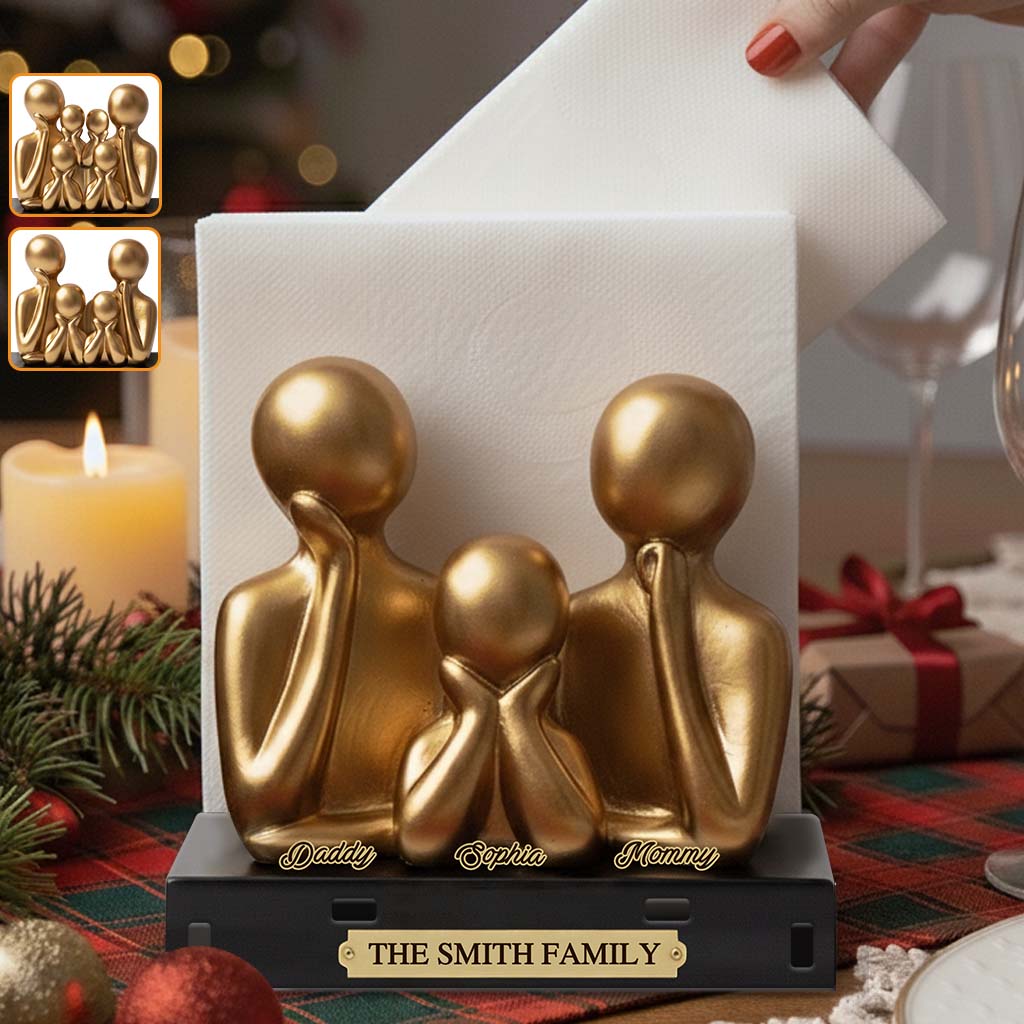 Cadeau de Noël pour la famille - Porte-essuie-tout familial personnalisé