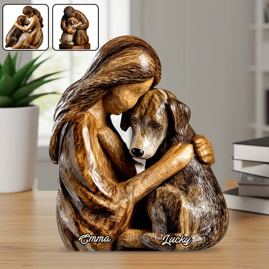 Amoureux des chiens - Plaque acrylique personnalisée en forme de chien