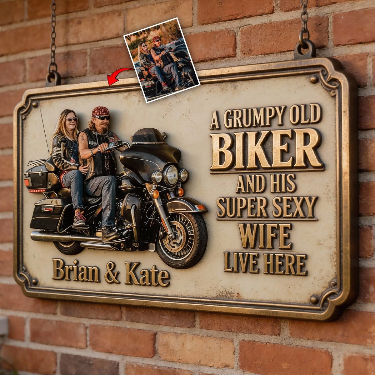 Custom Any Photo - Personalized Biker Cut Metal Sign