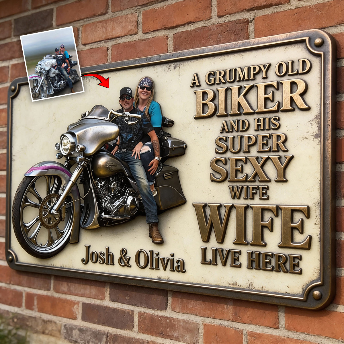 Custom Any Photo - Personalized Biker Cut Metal Sign