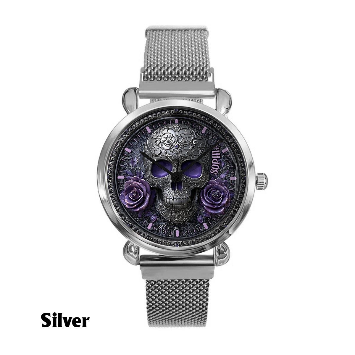 Montre-bracelet personnalisée pour femme Skull And Roses - Tête de mort 