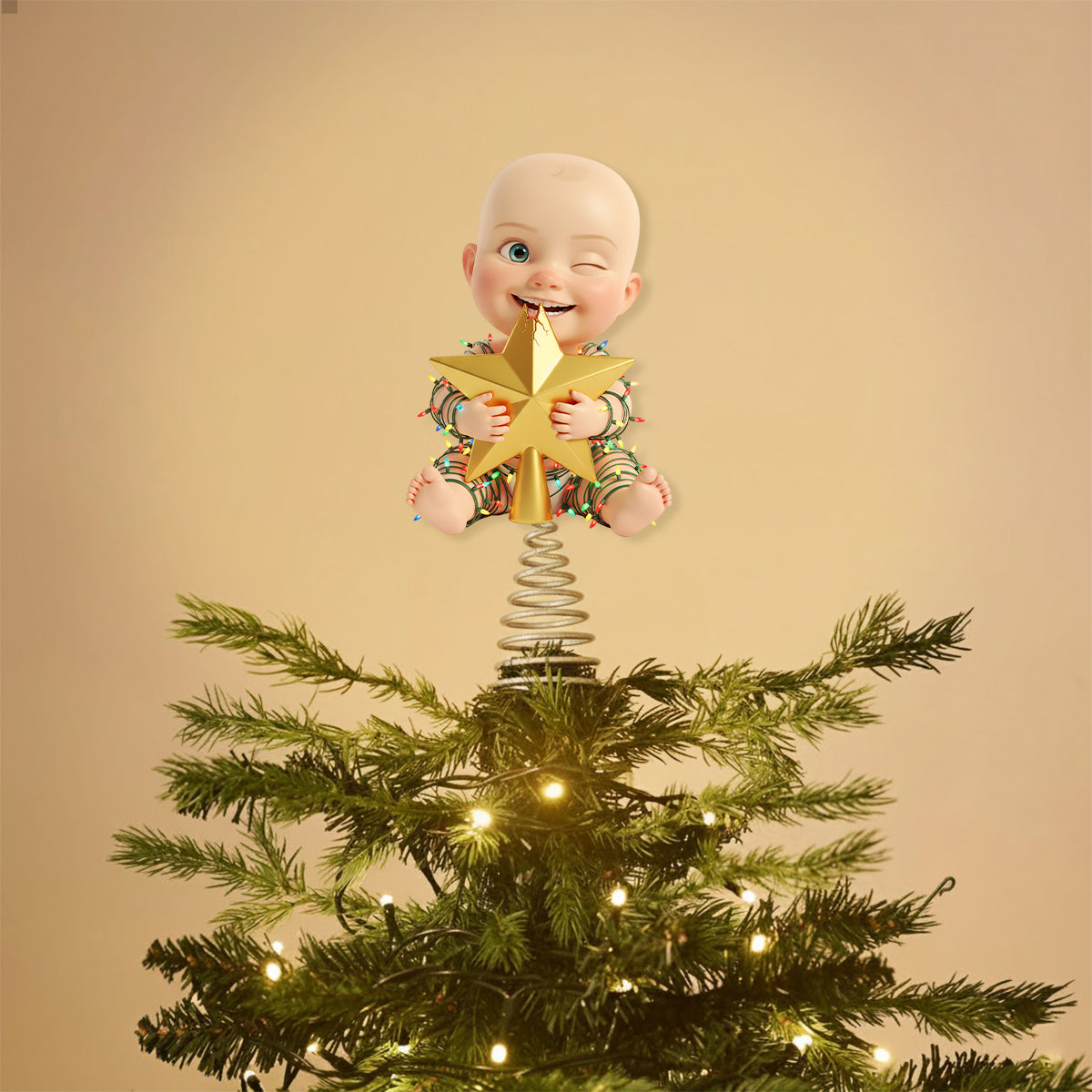 Naughty Kids - Décoration de sapin lumineuse LED personnalisée pour enfant