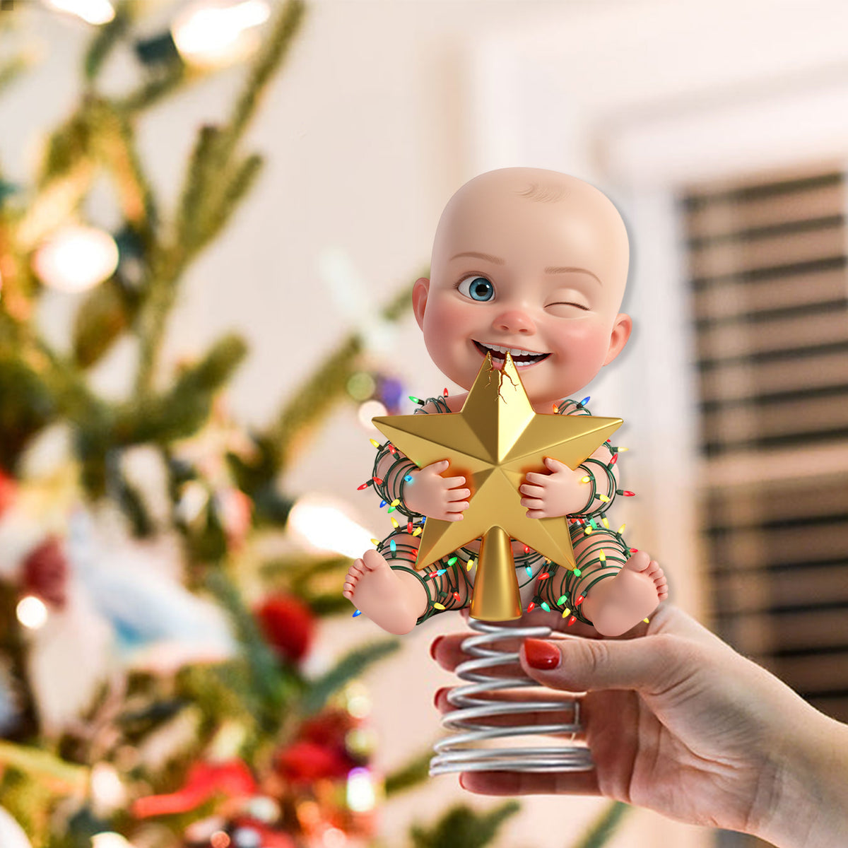 Naughty Kids - Décoration de sapin lumineuse LED personnalisée pour enfant