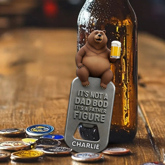 Cadeau « Dad Bod » pour papa ou grand-père : ouvre-bouteille personnalisé « Papa » 