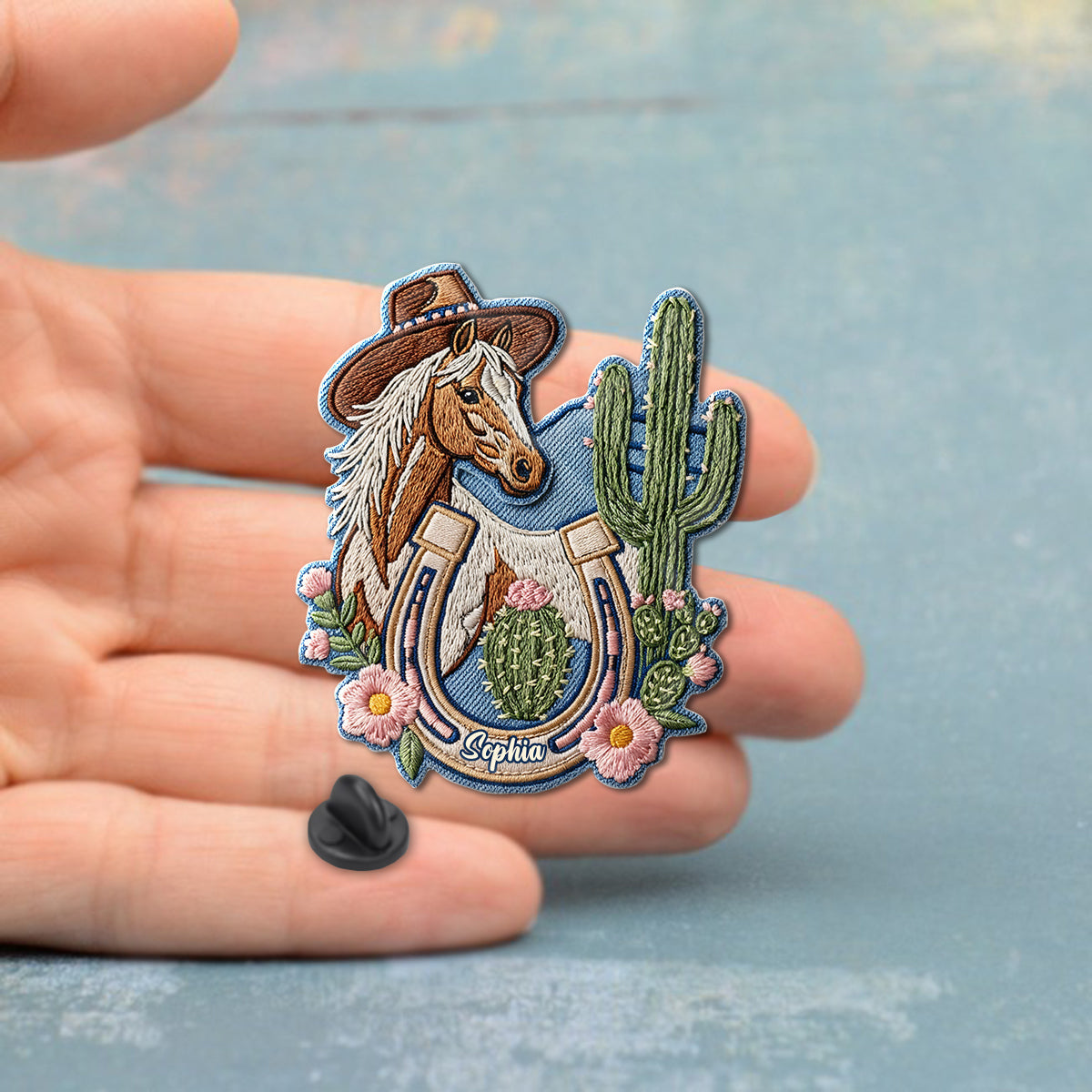Style rodéo western - Épinglette de cowgirl personnalisée