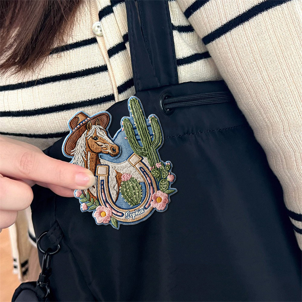 Style rodéo western - Épinglette de cowgirl personnalisée