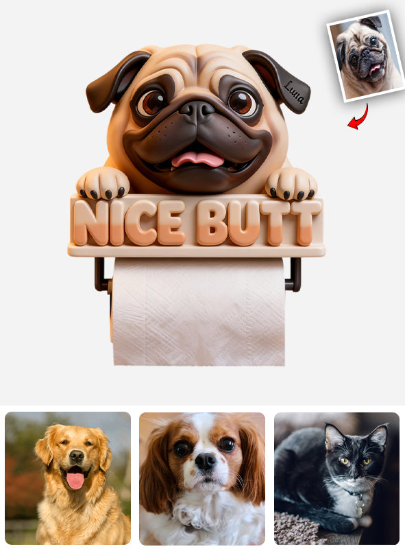 Porte-papier toilette pour chien personnalisé à partir de n'importe quelle photo -