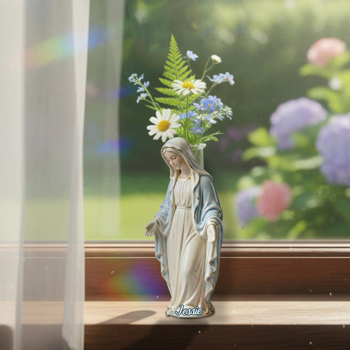 Our Lady - Personalized Christian Custom Shape Acrylic Flower Vase