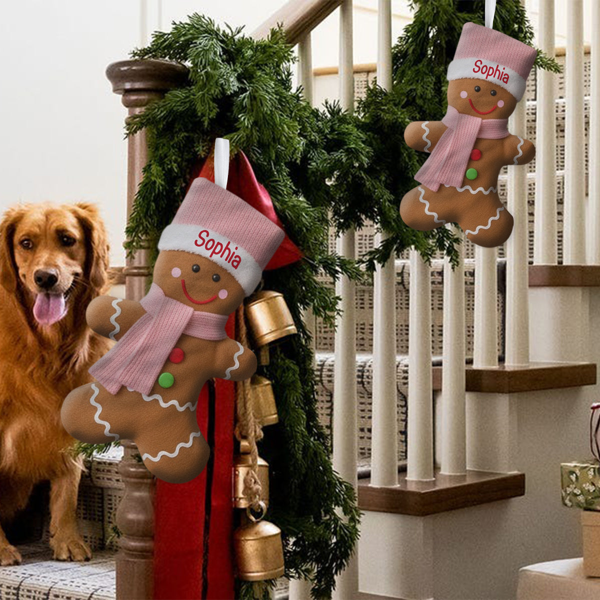 Joyeux Noël - Chaussette de Noël personnalisée en forme de famille