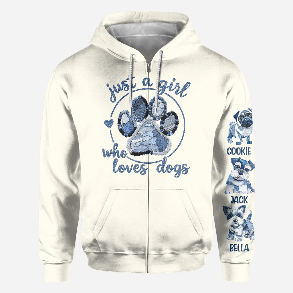 Just A Girl Who Loves Dog - Personalized Dog All Over Shirt