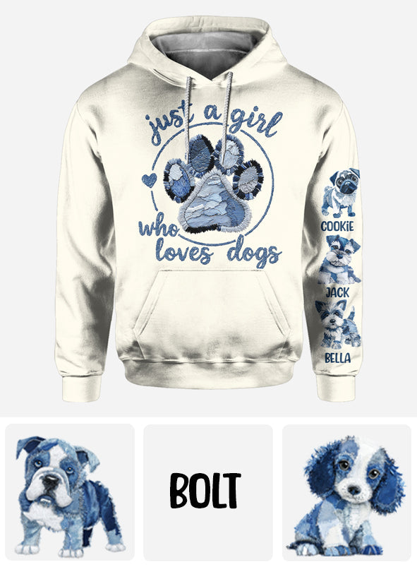 Just A Girl Who Loves Dog - Personalized Dog All Over Shirt