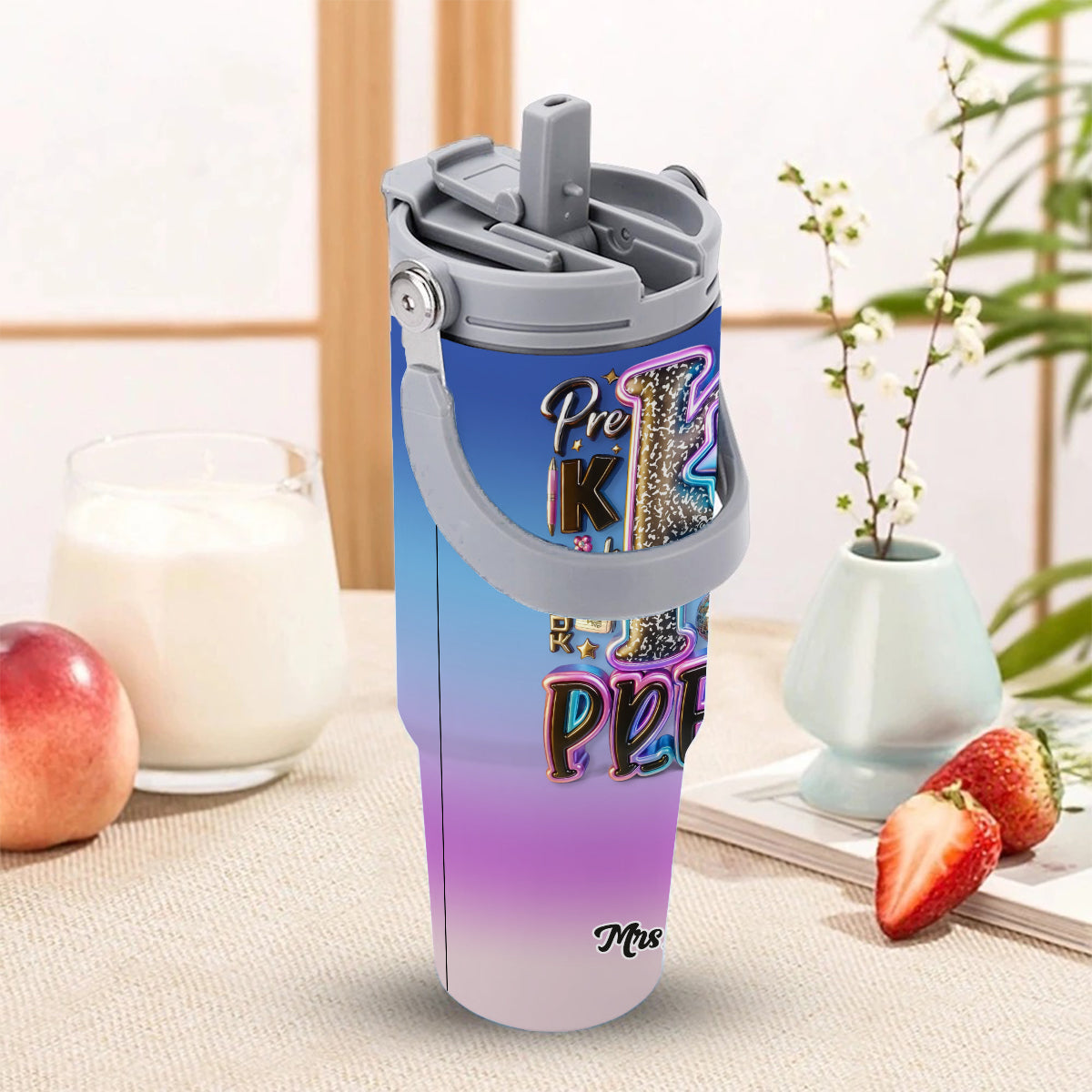 Gobelet isotherme personnalisé pour enseignants, idéal pour la rentrée scolaire - Gobelet avec poignée ergonomique