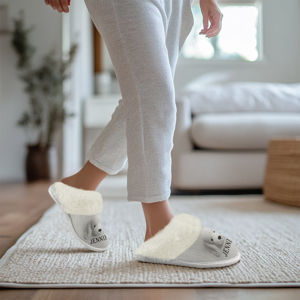 Amis à fourrure - Pantoufles personnalisées pour chiens avec doublure en fourrure