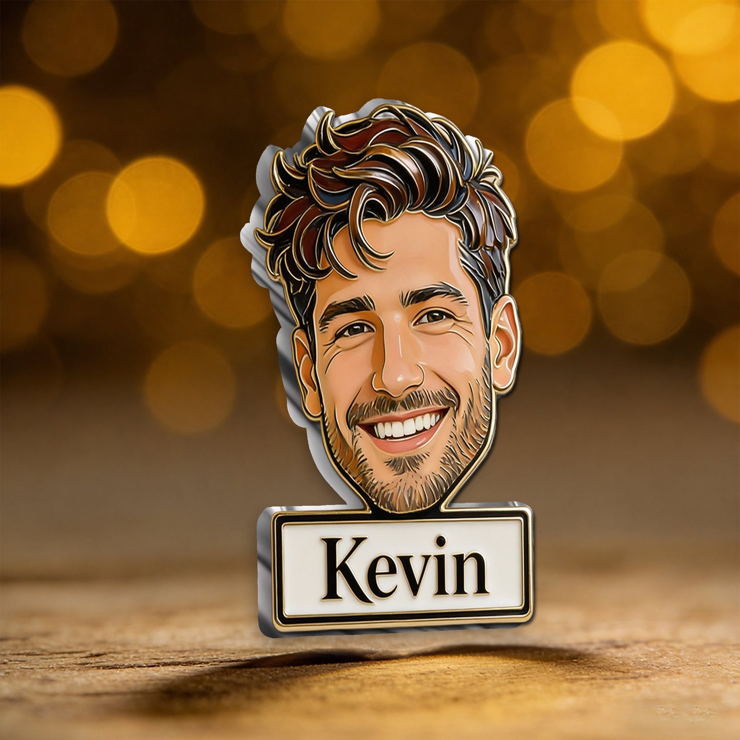 Cadeau Amusant Photo Personnalisé Pour Papa, Papi - Pin's Émaillé 3D