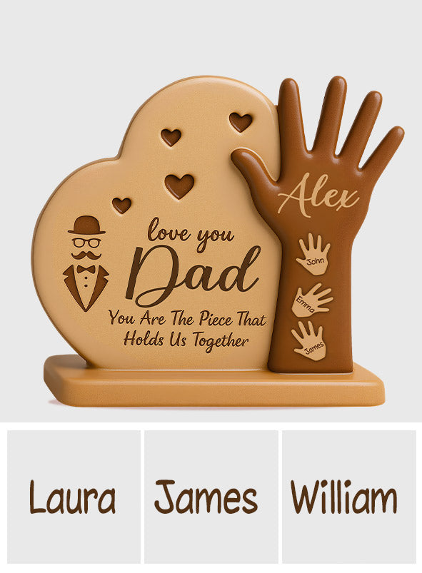Dad Heart Kid's Hand - Personalized Father Custom Shaped Acrylic Plaque