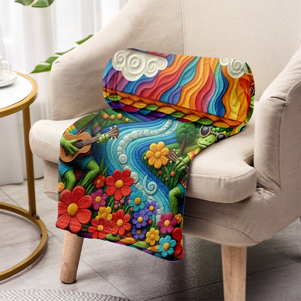 Fleurs hippies - Couverture hippie personnalisée