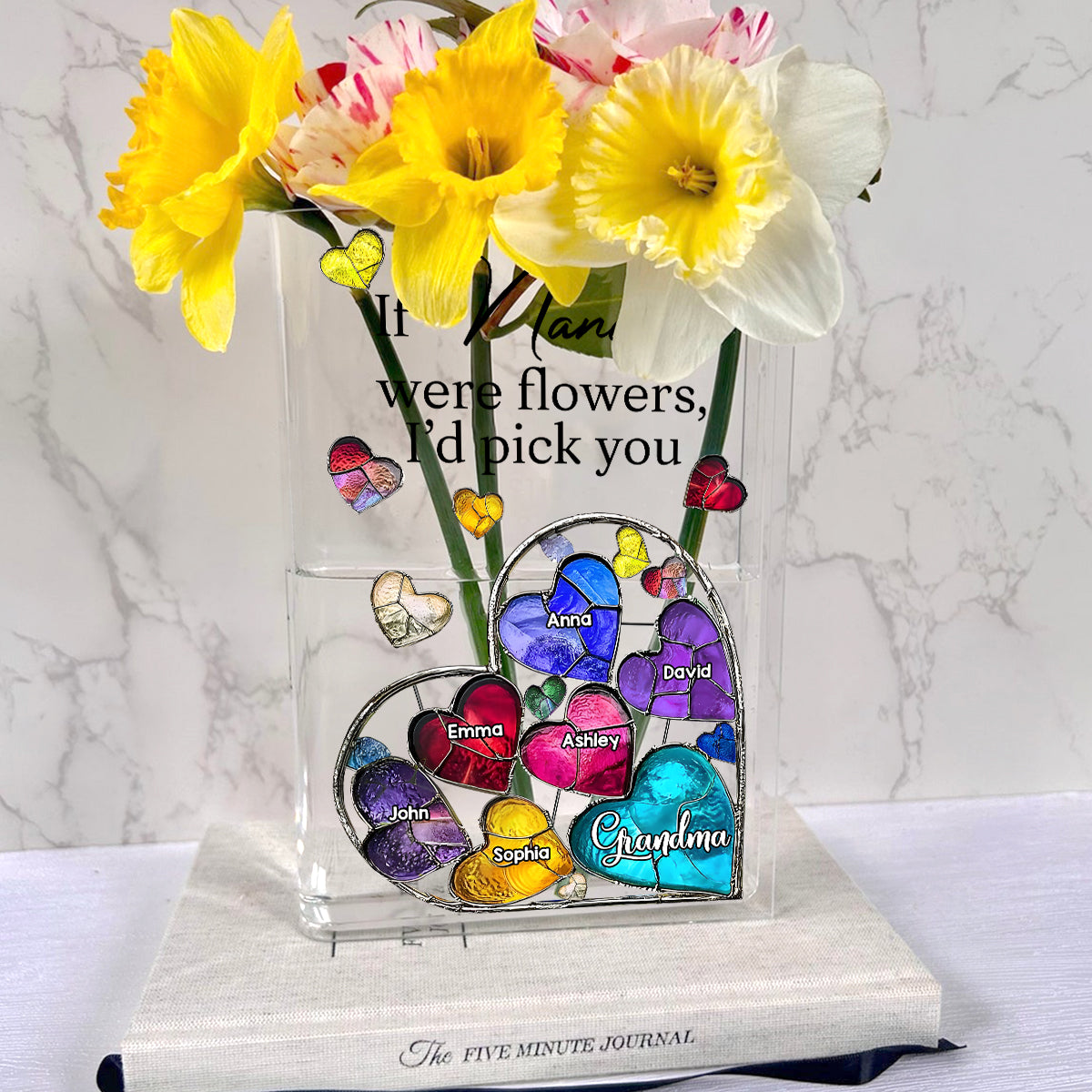 Si Mamie était une fleur - Vase livre personnalisé pour grand-mère