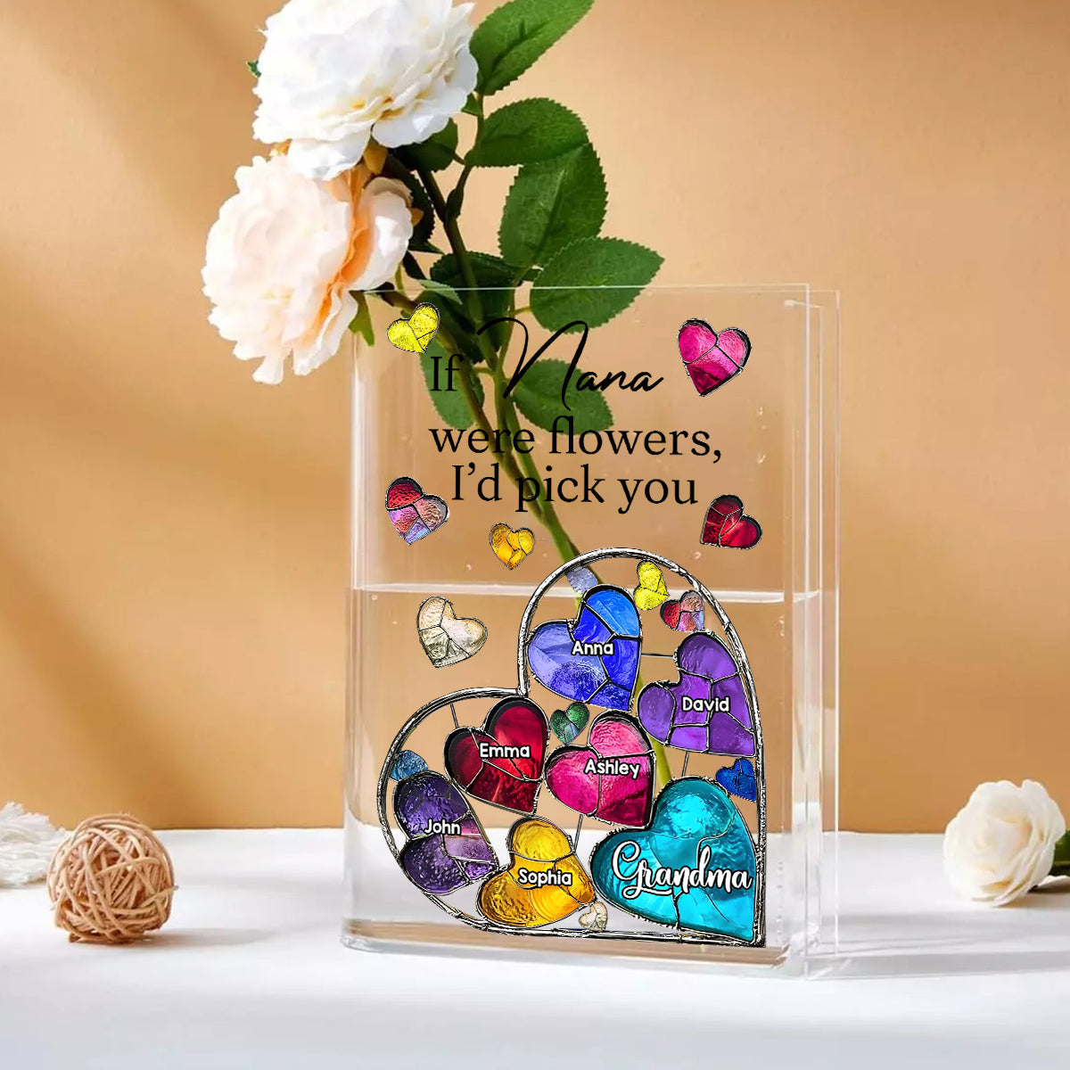 Si Mamie était une fleur - Vase livre personnalisé pour grand-mère