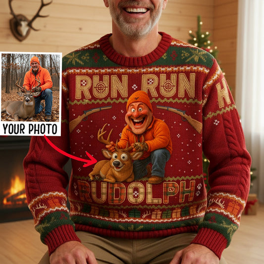 Hunter Rudolph - Personalized Hunting Ugly Sweater