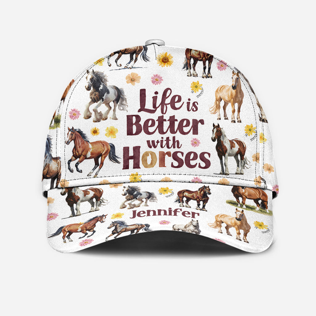 La vie est plus belle avec les chevaux - Casquette classique personnalisée à motif cheval