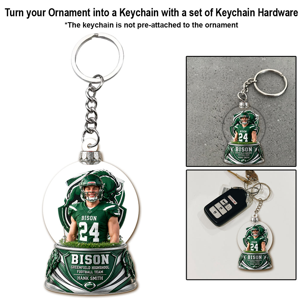 Custom Any Sport, Any Photo - Personalized Football Ornament