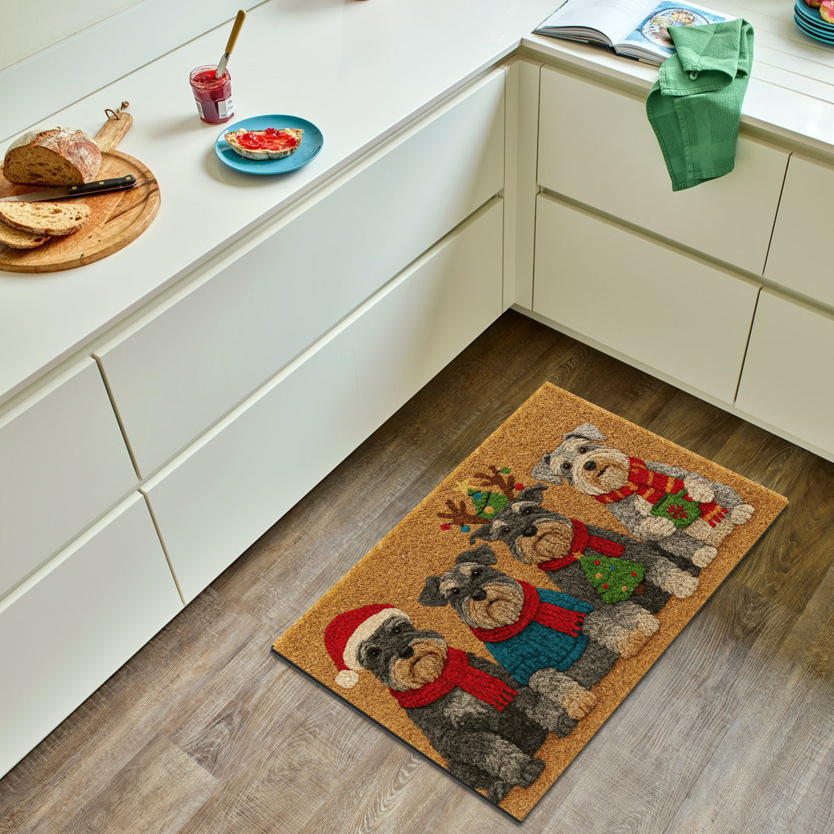 Tapis de Noël personnalisé pour chien - Tapis antidérapant à motif chien