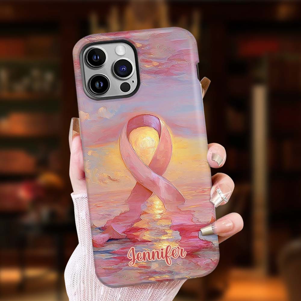 Guerrières fortes - Coque de téléphone personnalisée avec impression intégrale pour la sensibilisation au cancer du sein