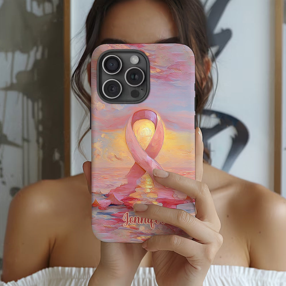 Guerrières fortes - Coque de téléphone personnalisée avec impression intégrale pour la sensibilisation au cancer du sein